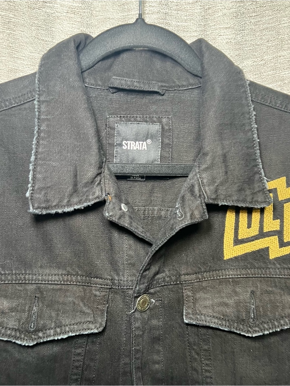 Strata Lollapalooza World Tour Black Denim Jacket XL Graphic Trucker Streetwear - Picture 8 of 15